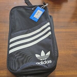 adidas Black Toiletry & Accessory Bag with White Trefoil